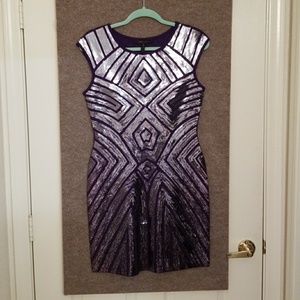 Sparkly purple mini dress